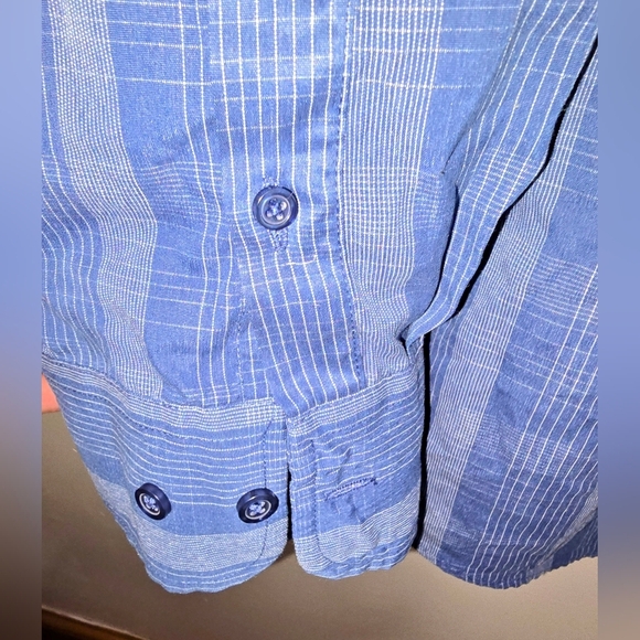NWOT - R&R Blue Casual Checkered Men's Shirt - XL - Picture 5 of 7